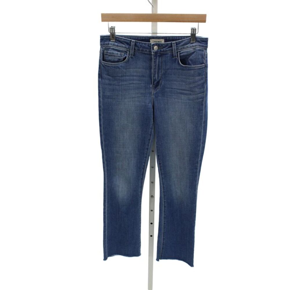 L'Agence Women Ankle Straight High Waist Blue Jeans Size 27